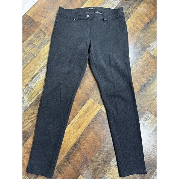 J. MCLAUGHLIN Solid Gray Geometric Pattern Stretch Denim Pants Size 6 - Picture 1 of 6